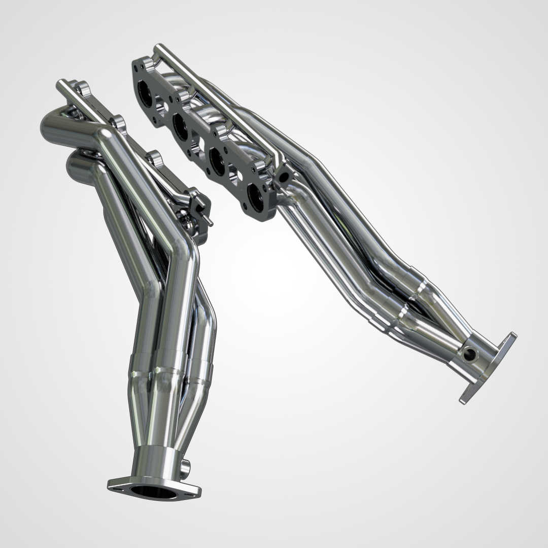 GX470 headers CAD rendering isometric overview