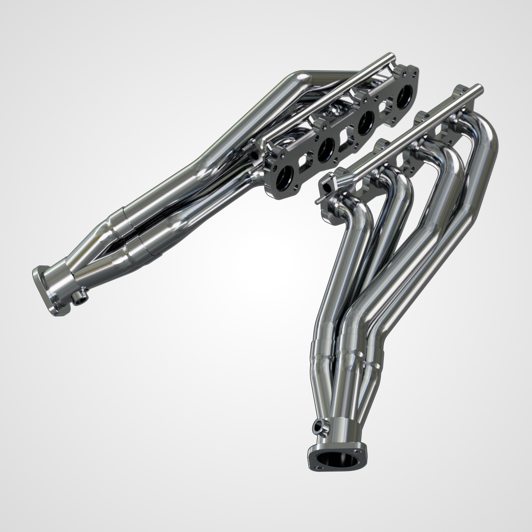 GX470 headers CAD rendering showing primary tubes numbered