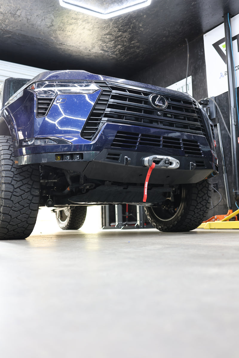 Brockett Built low-profile winch bumper for 2024+ Lexus GX550 front view