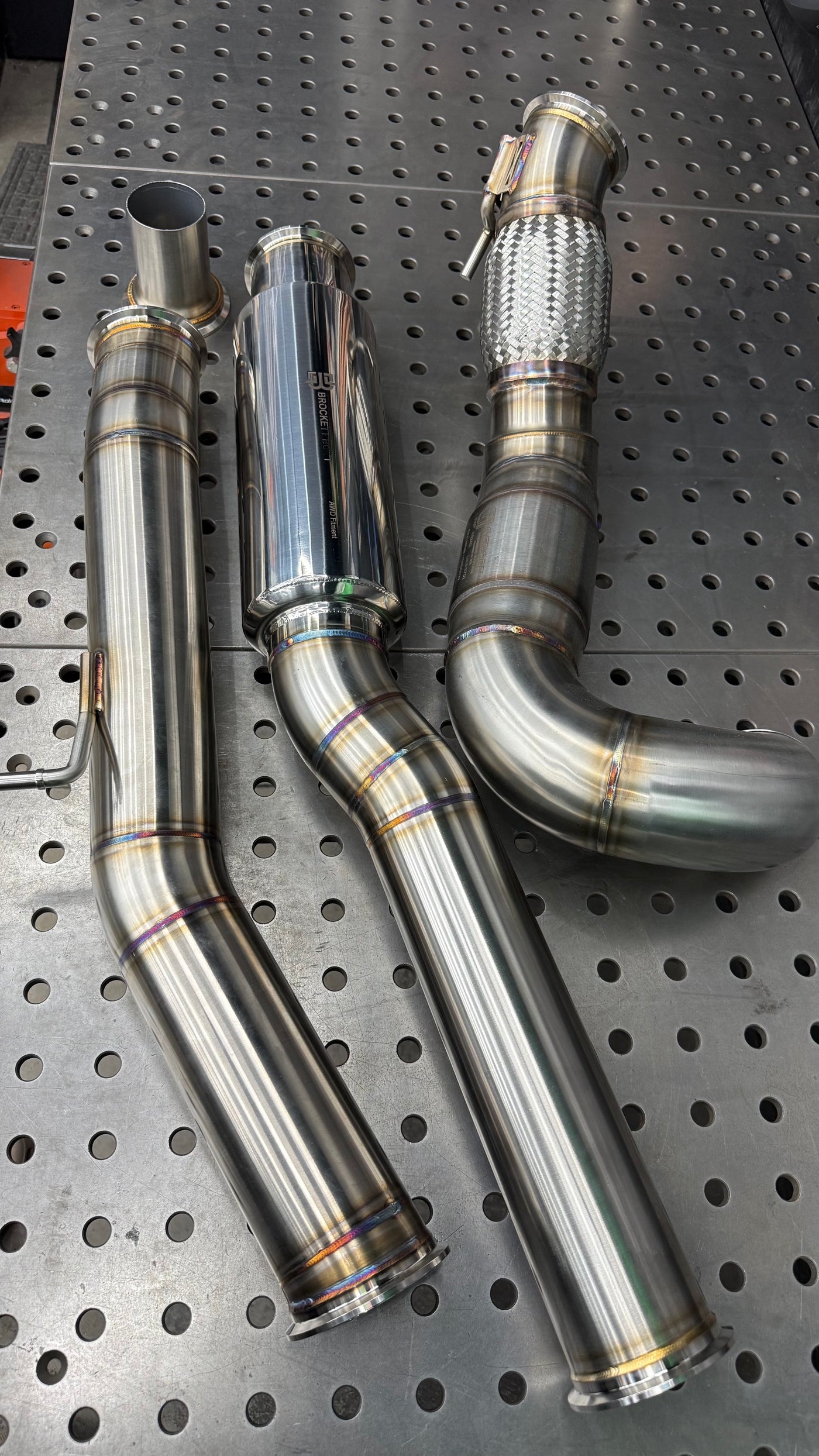 4" AWD MQB Downpipe & 3.5" OEM-Fitment Resonated Midpipe — Golf R / Audi S3 / A3 / Alltrack