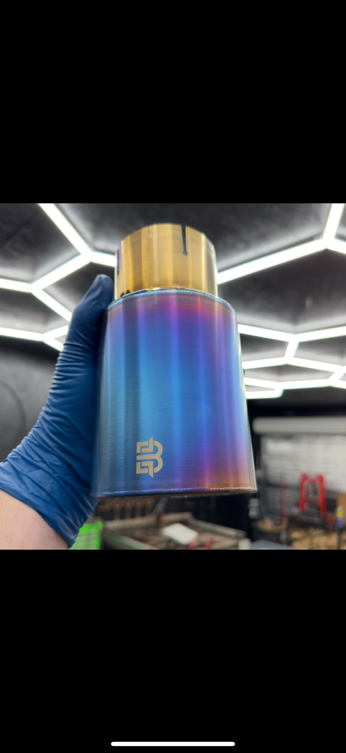 Burnt Titanium Exhaust Tips: CP1, USA Made