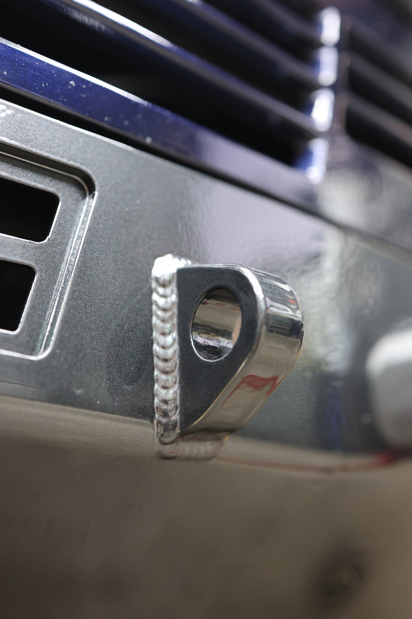 GX550 winch bumper installed showing winch mounted and fairlead
