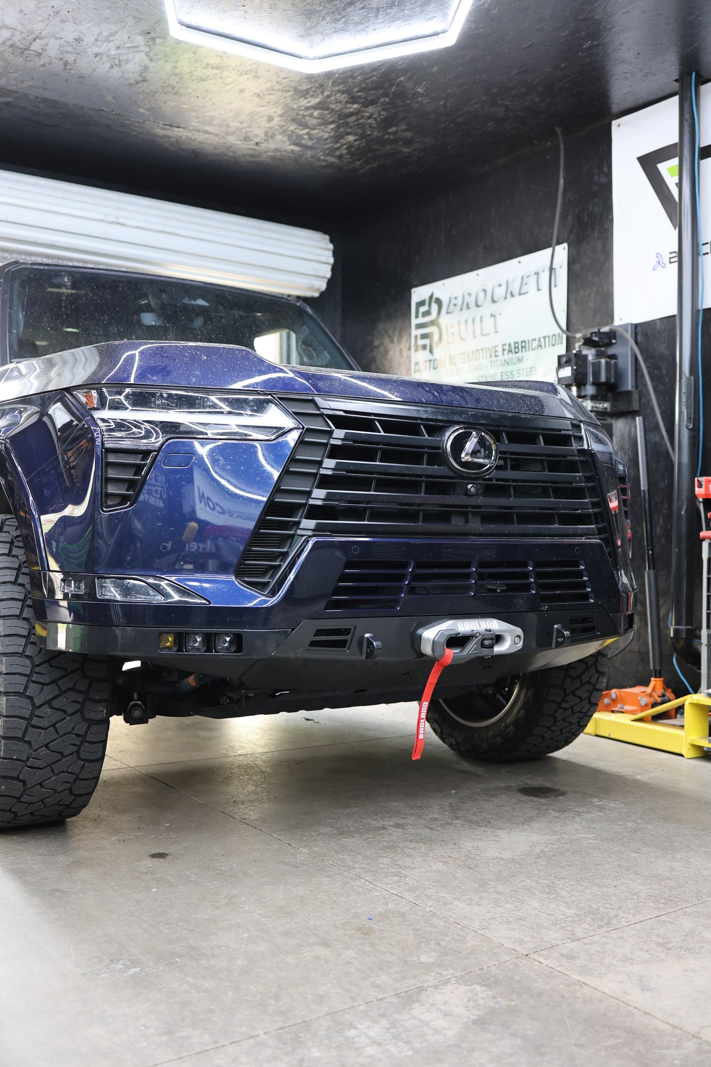 GX550 winch bumper showing SSC1 light mount tabs on each end