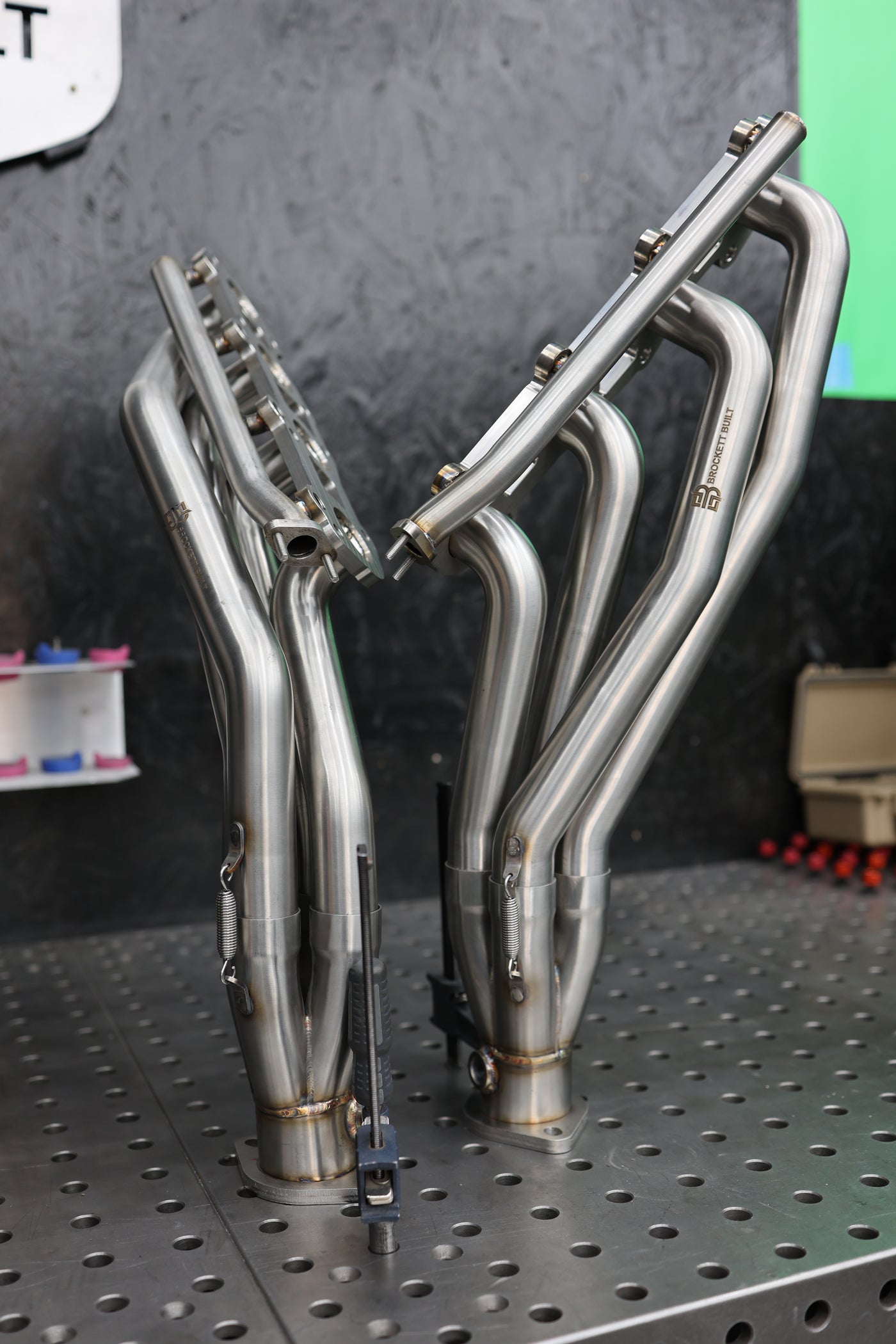 GX470 headers driver side view showing 304 stainless construction