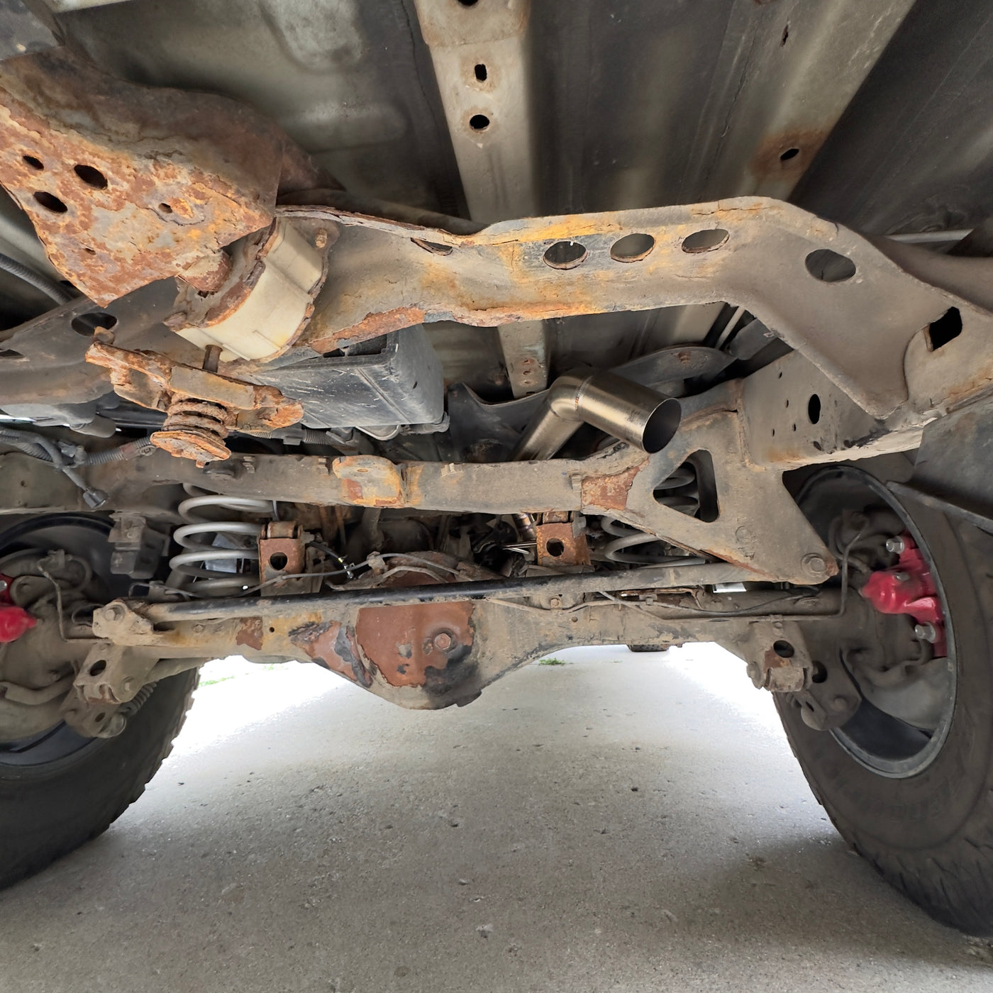 Modular catback exhaust stock location option showing tip exit