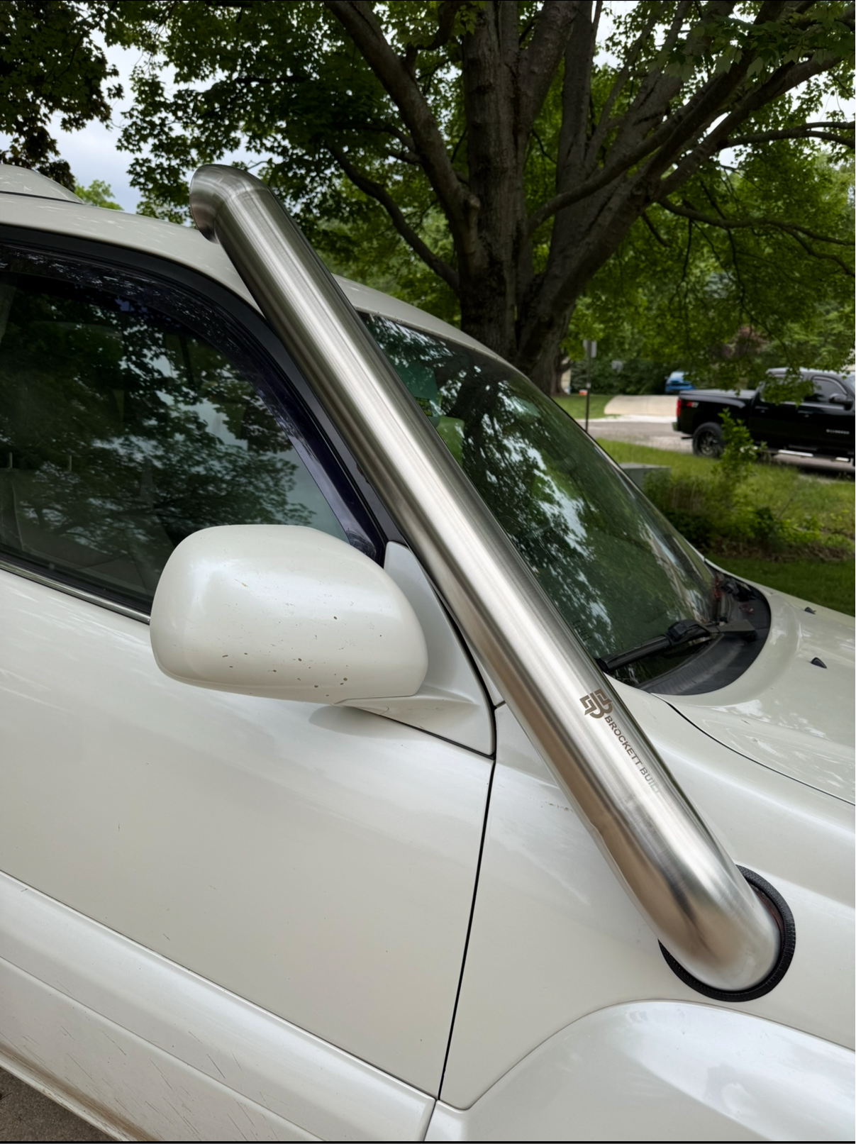 GX470 stainless snorkel CAD rendering top view