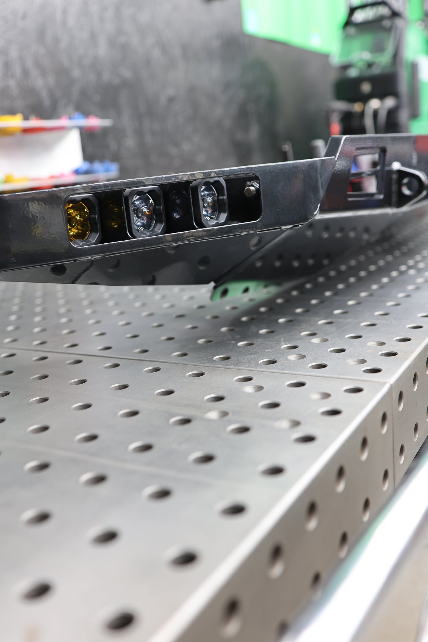GX550 winch bumper installed alternate 3/4 view showing weld quality