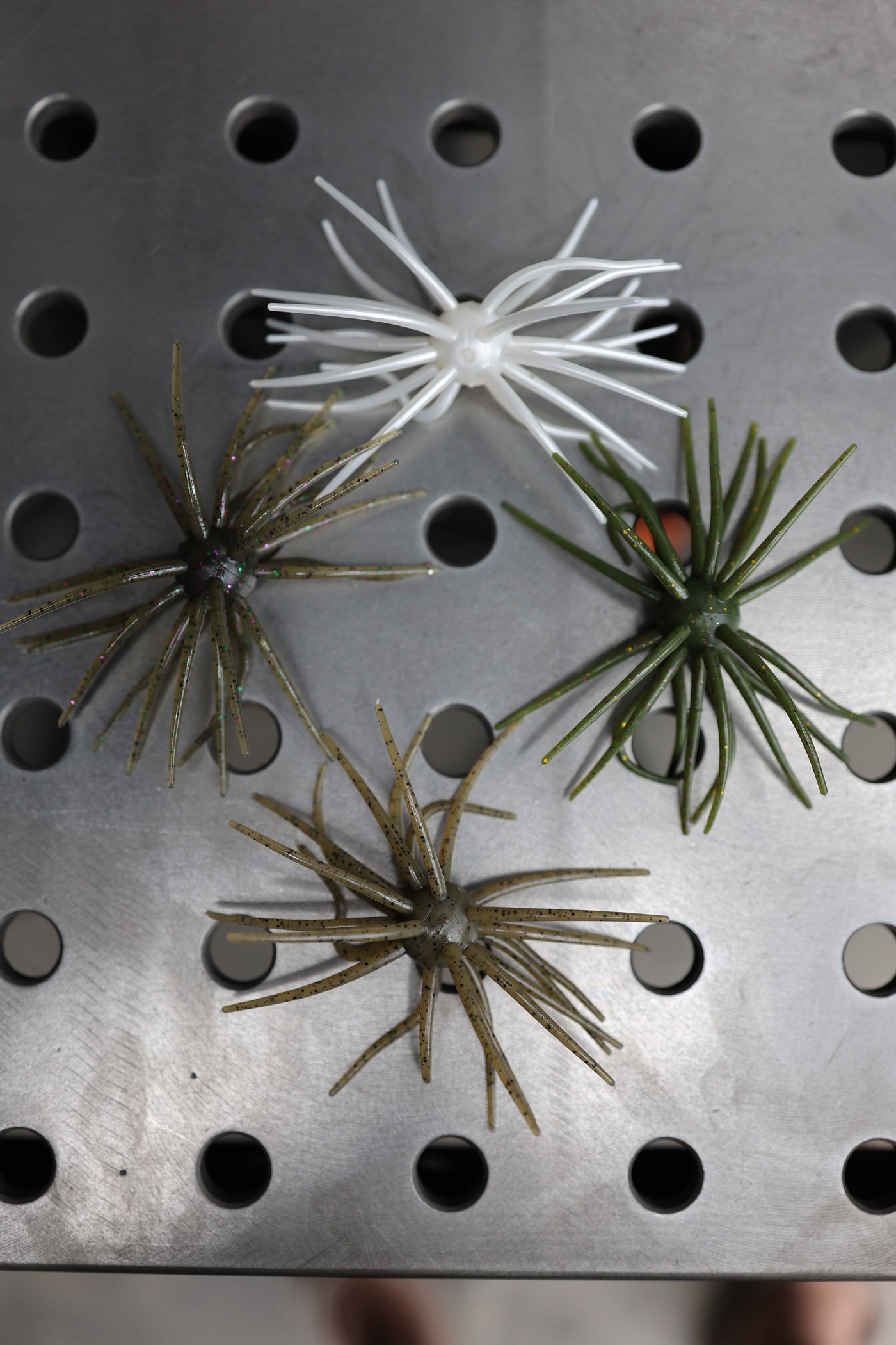 Urchin style fishing bait close-up — HOOKJAW Jawbreaker spines flared