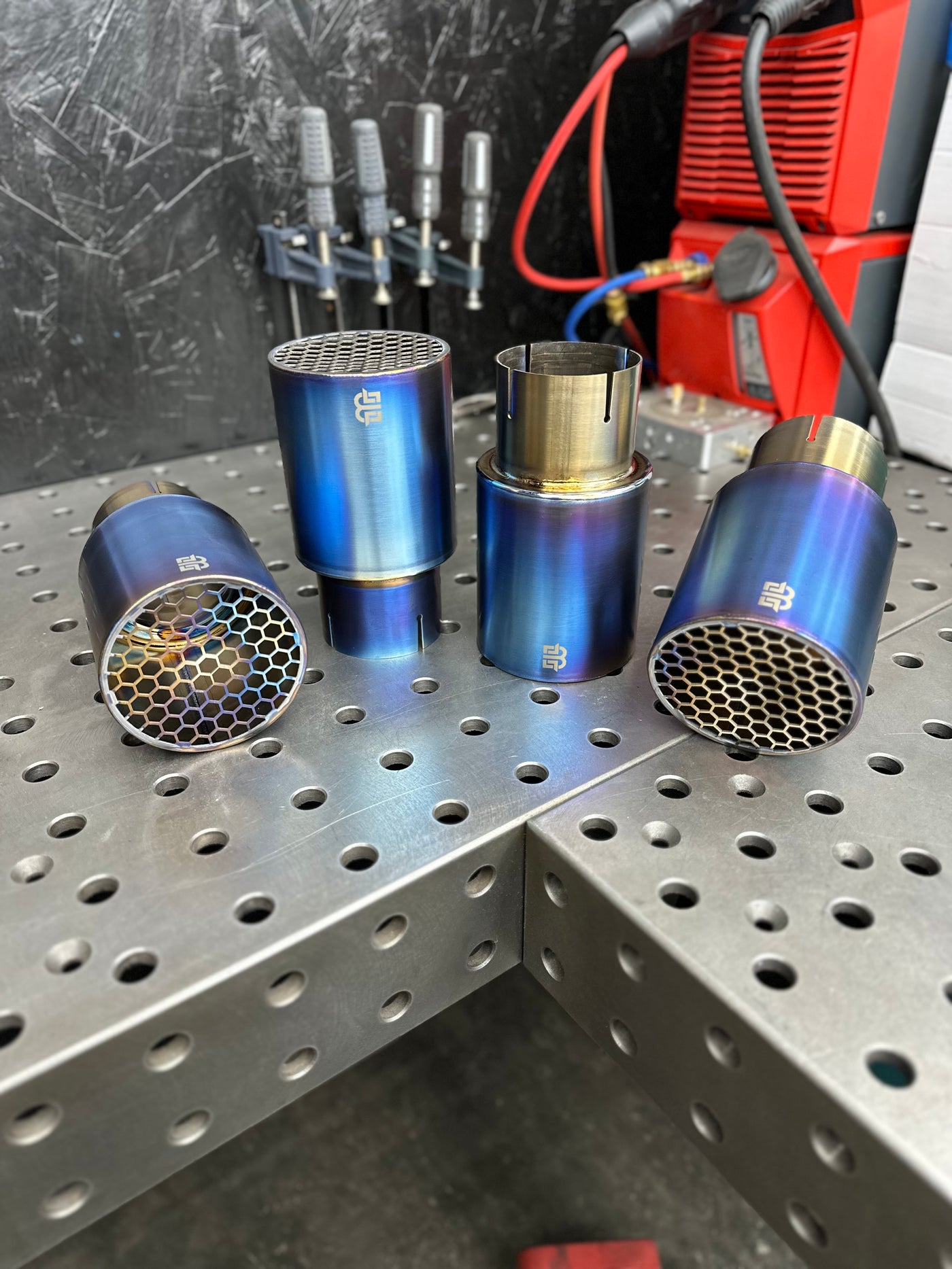 Burnt Titanium Exhaust Tips: CP1, USA Made