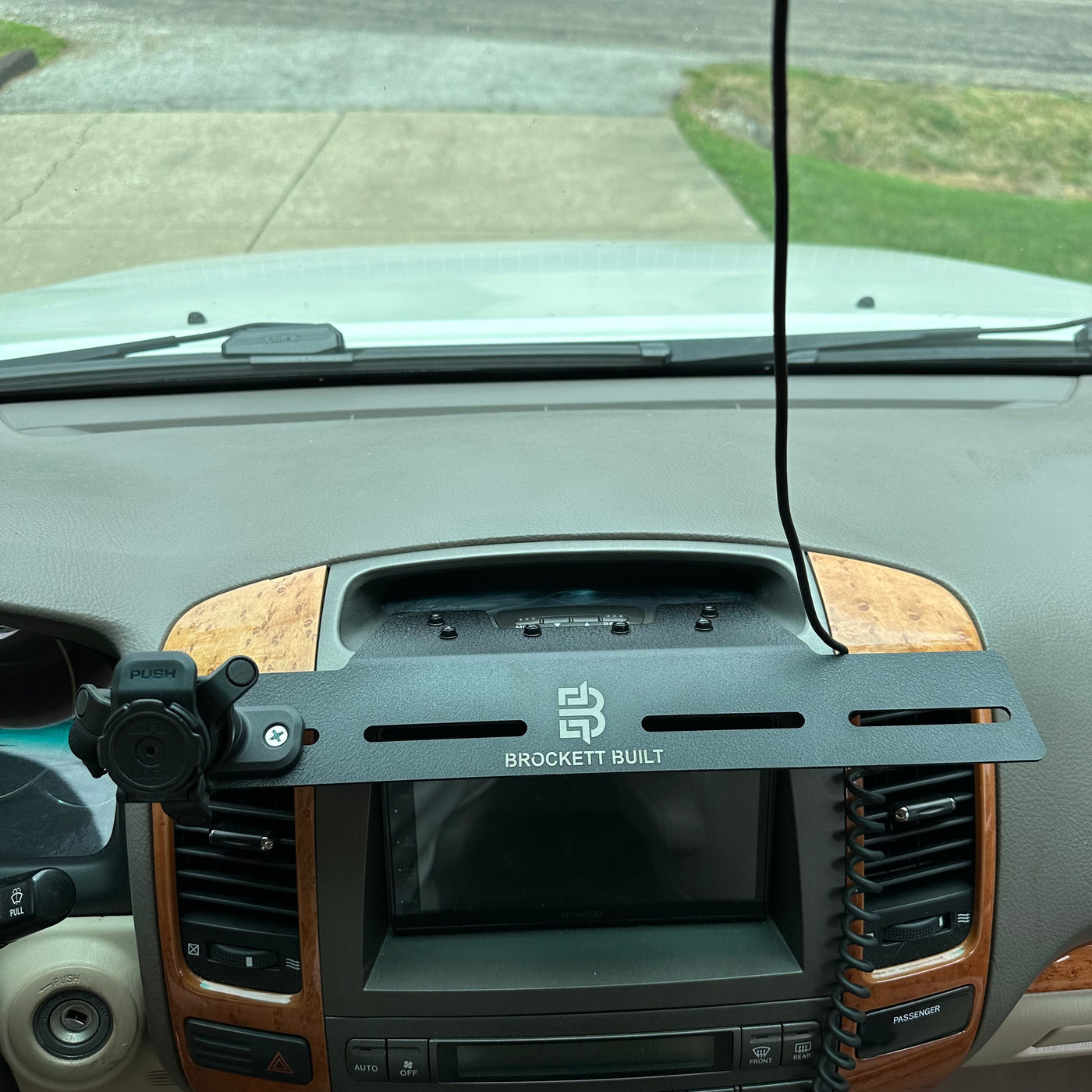 GX470 MOLLE dash mount in wrinkle black powder coat finish