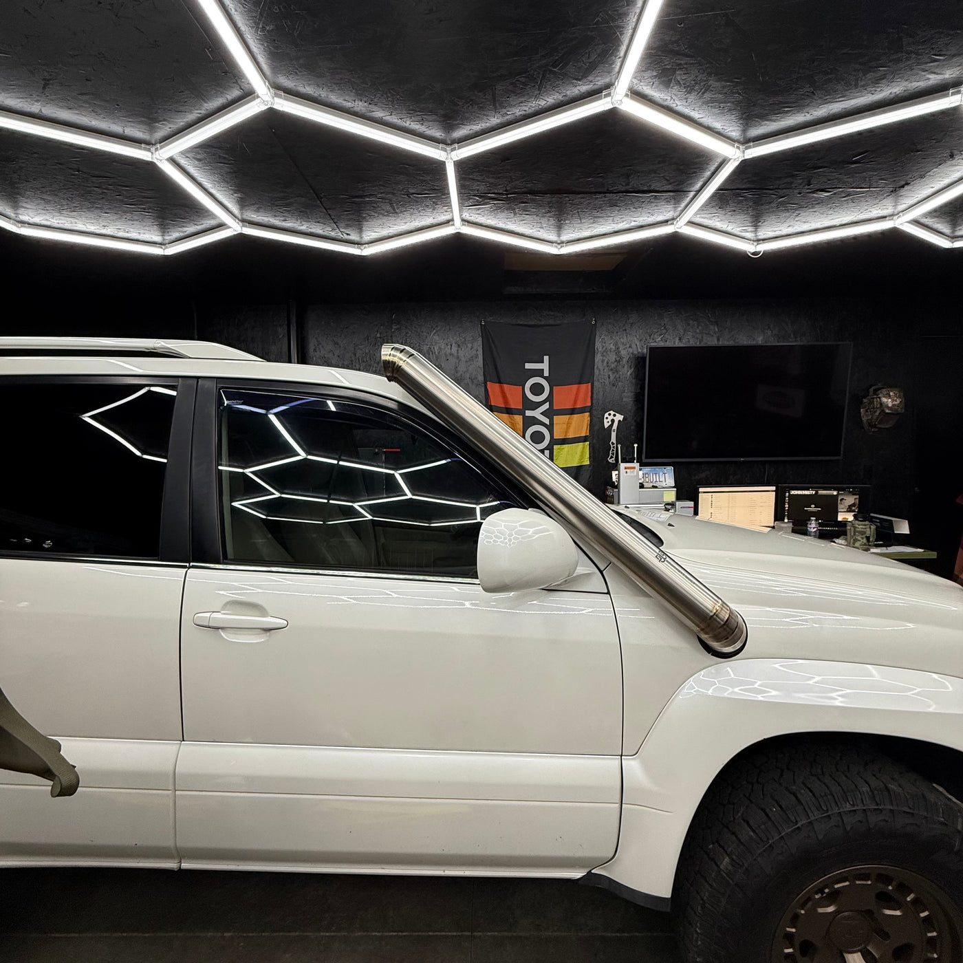 GX470 titanium snorkel in blurple anodized finish