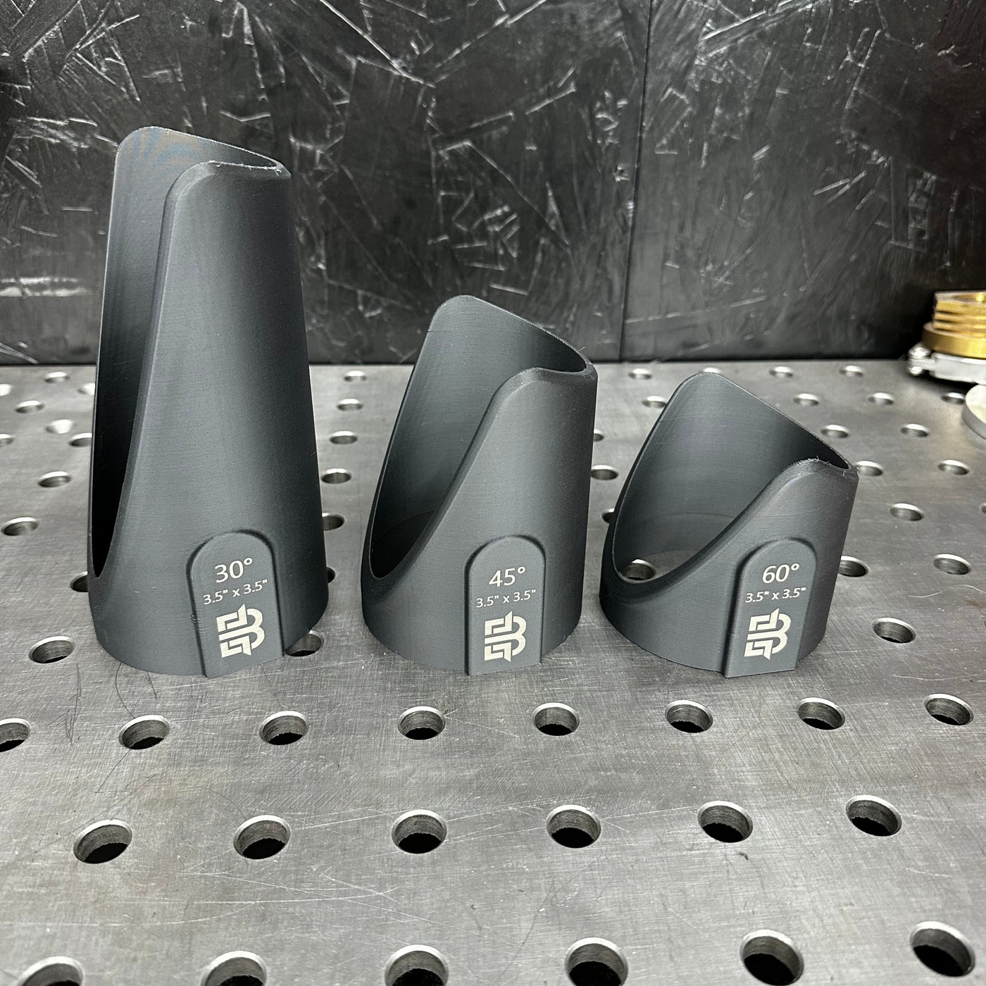 Cope jig close-up showing 3D-printed detail and fit on tube