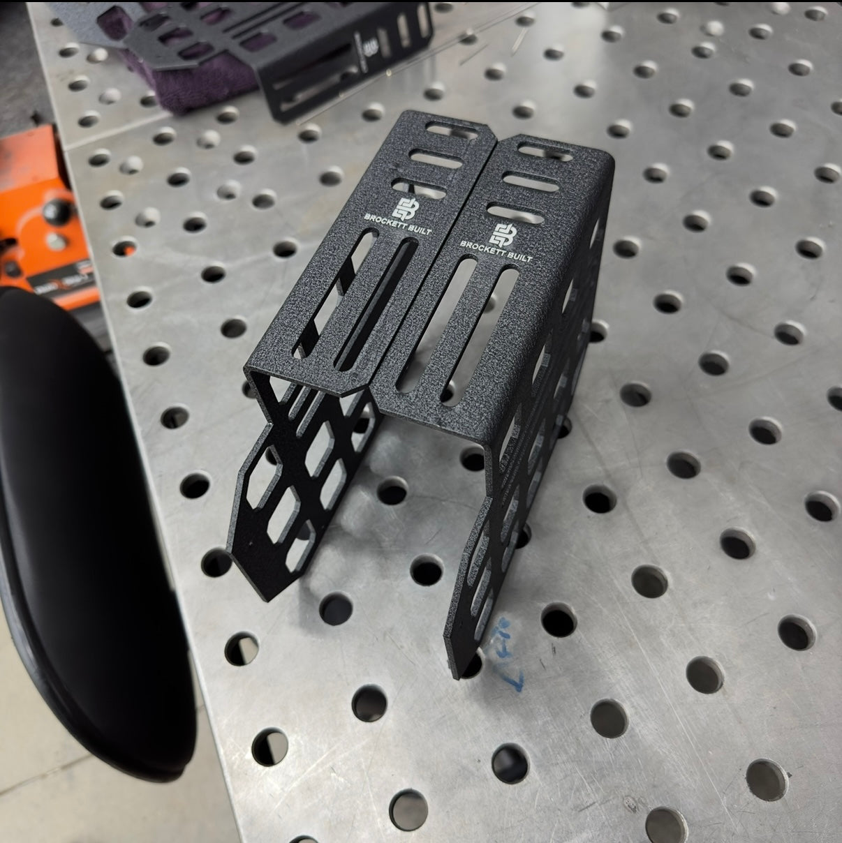 GX470 center console MOLLE panels side-by-side raw aluminum set