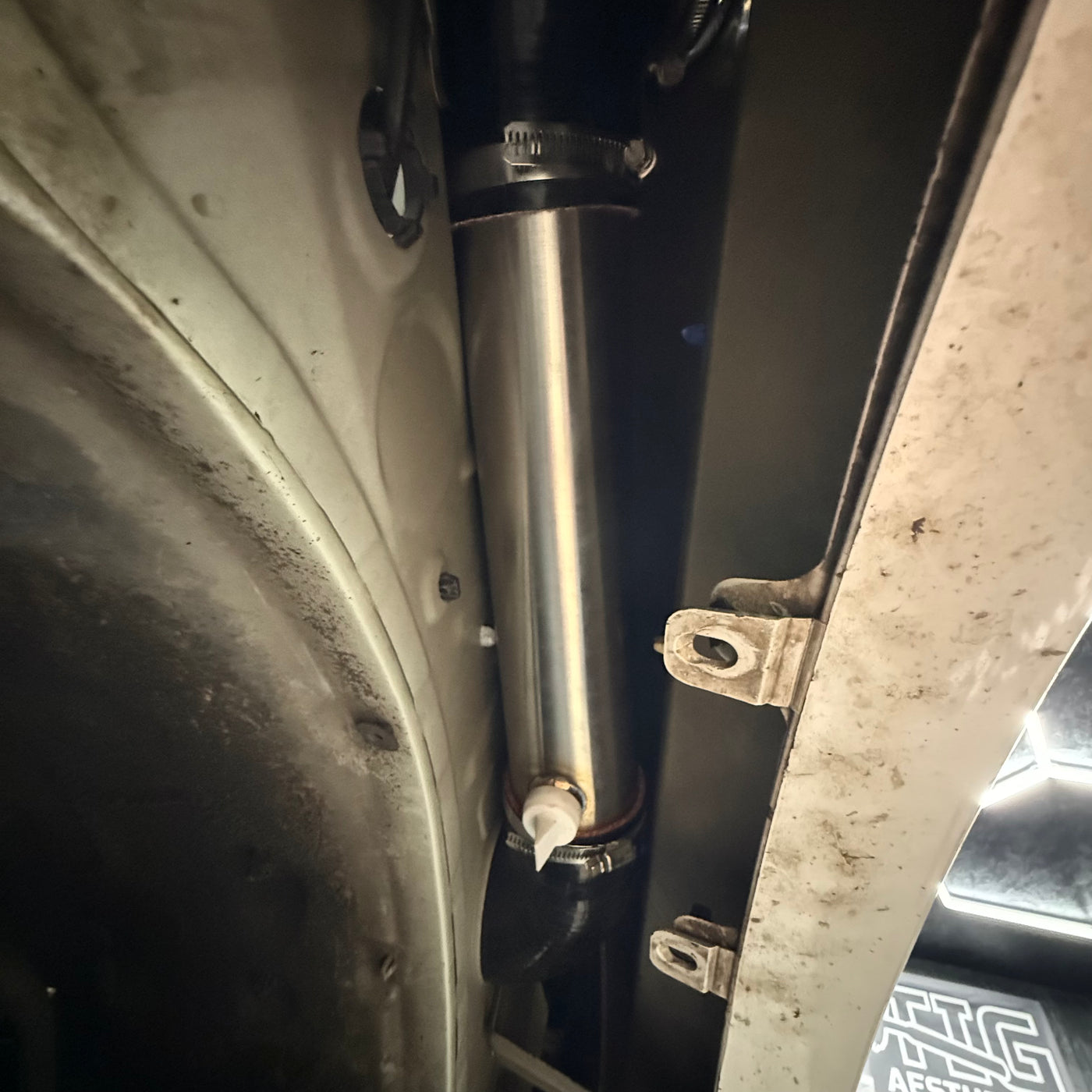 GX470 snorkel lower section showing airbox connection fitting
