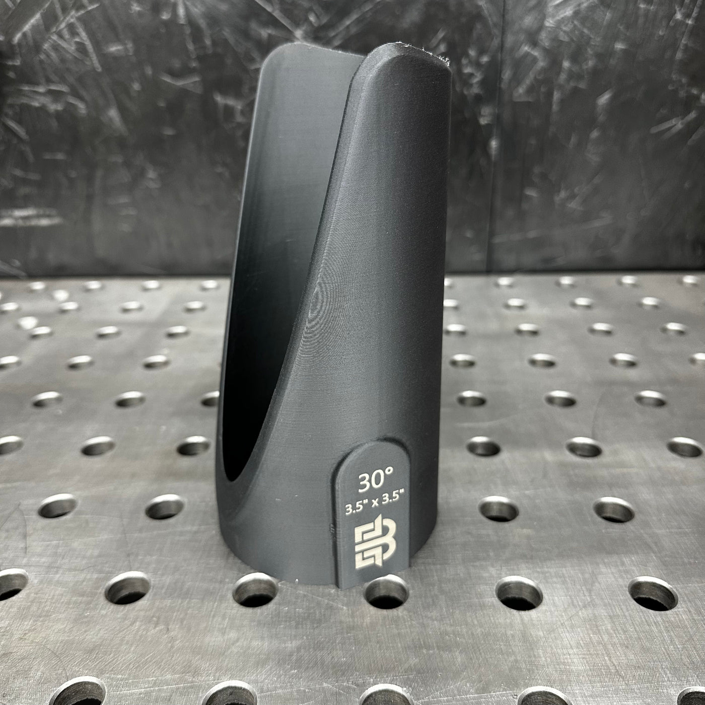 Cope jig in use marking a tube for precise angle cut