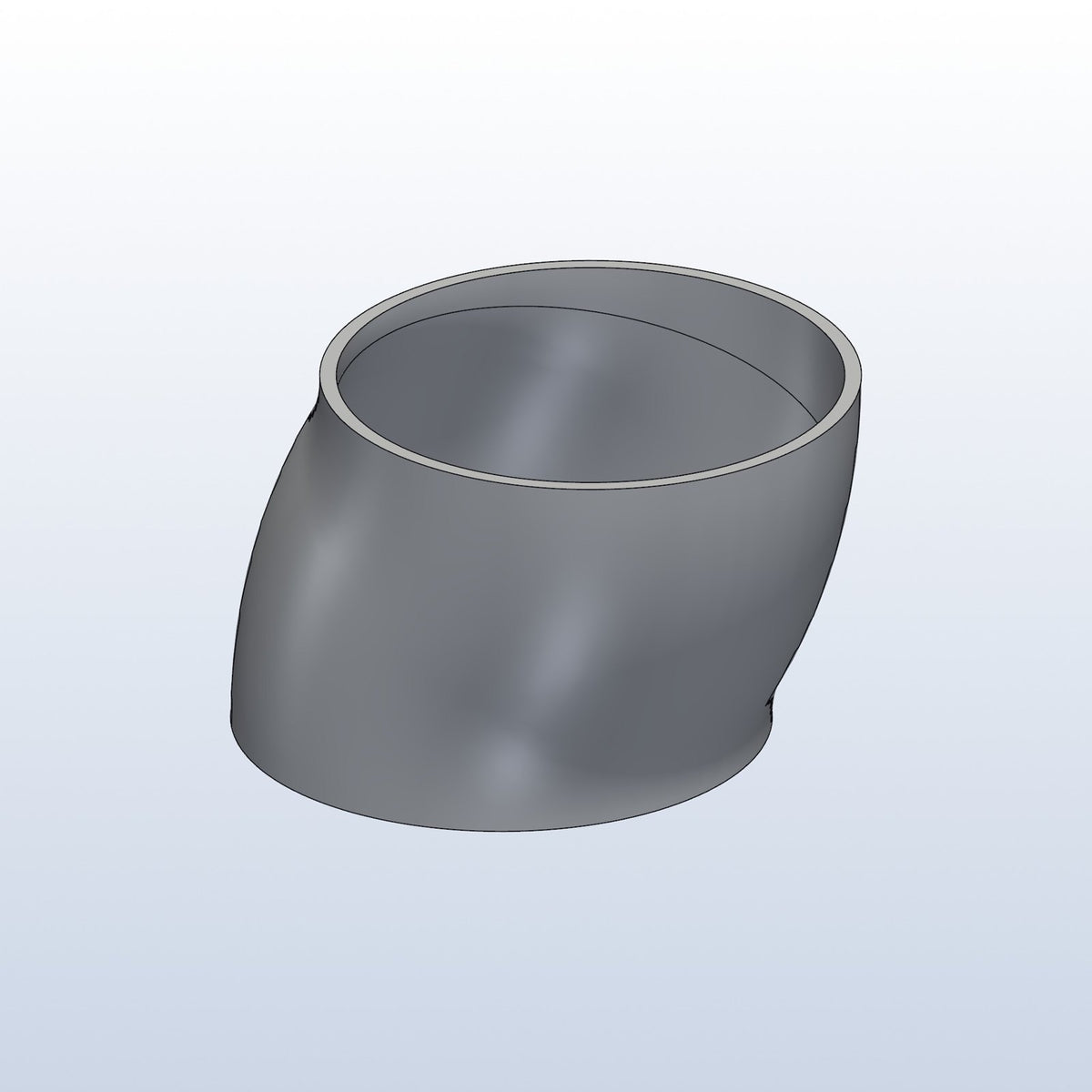 Compound elbow, 2.13in OD, s offset, two 30s, profile view, metal 3D printed