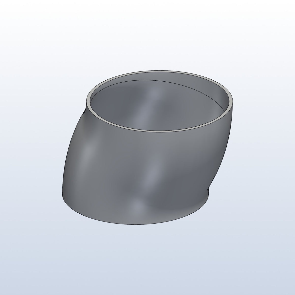 Compound elbow, 2.75in OD, s offset, two 30s, profile view, metal 3D printed