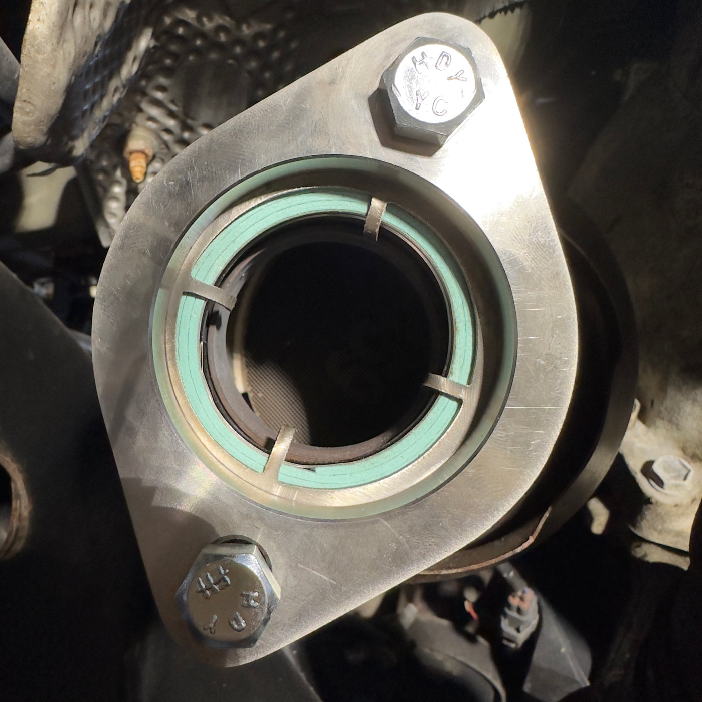 GX460 Y-pipe installed undercarriage angle view