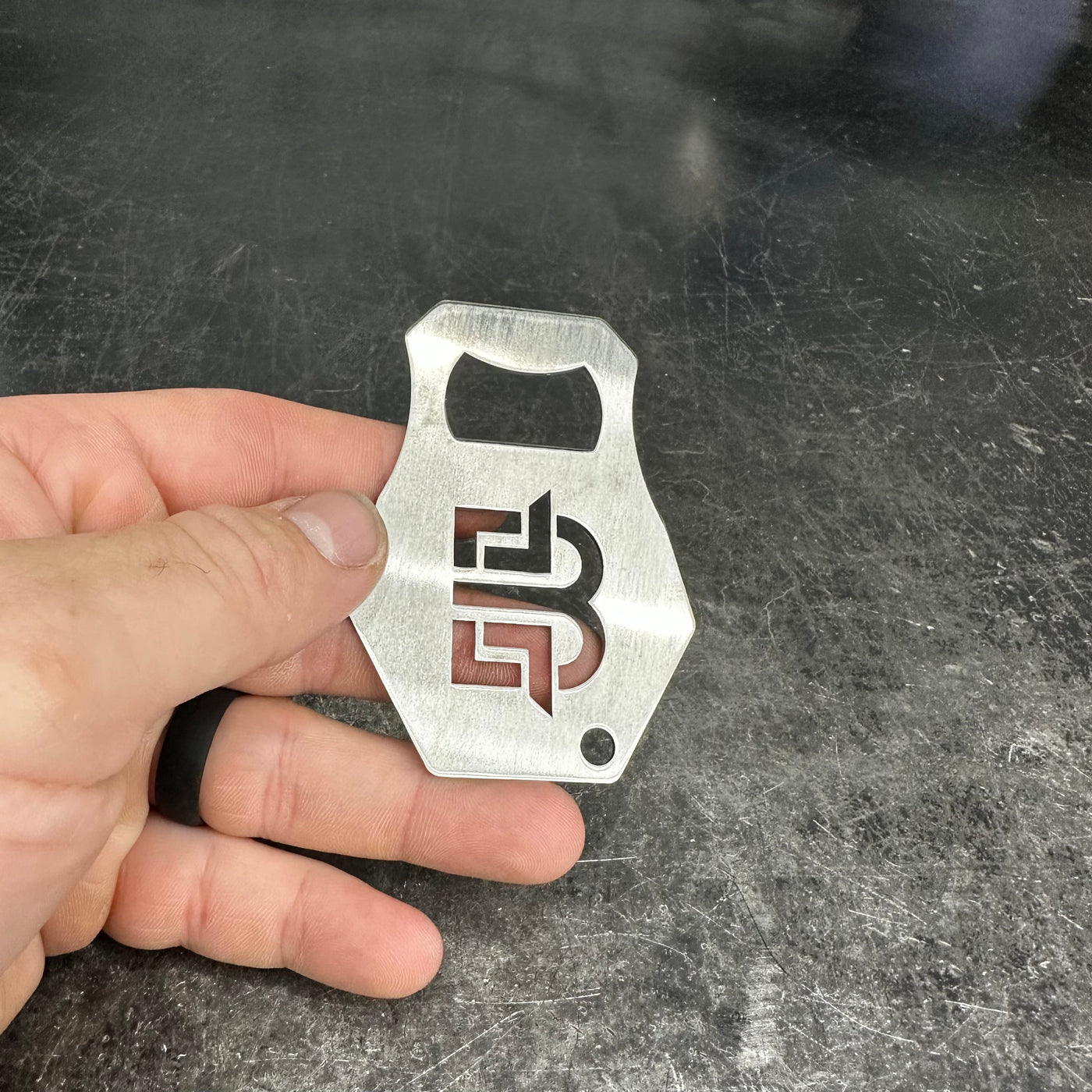 Brockett Built bottle openers all three finishes side by side