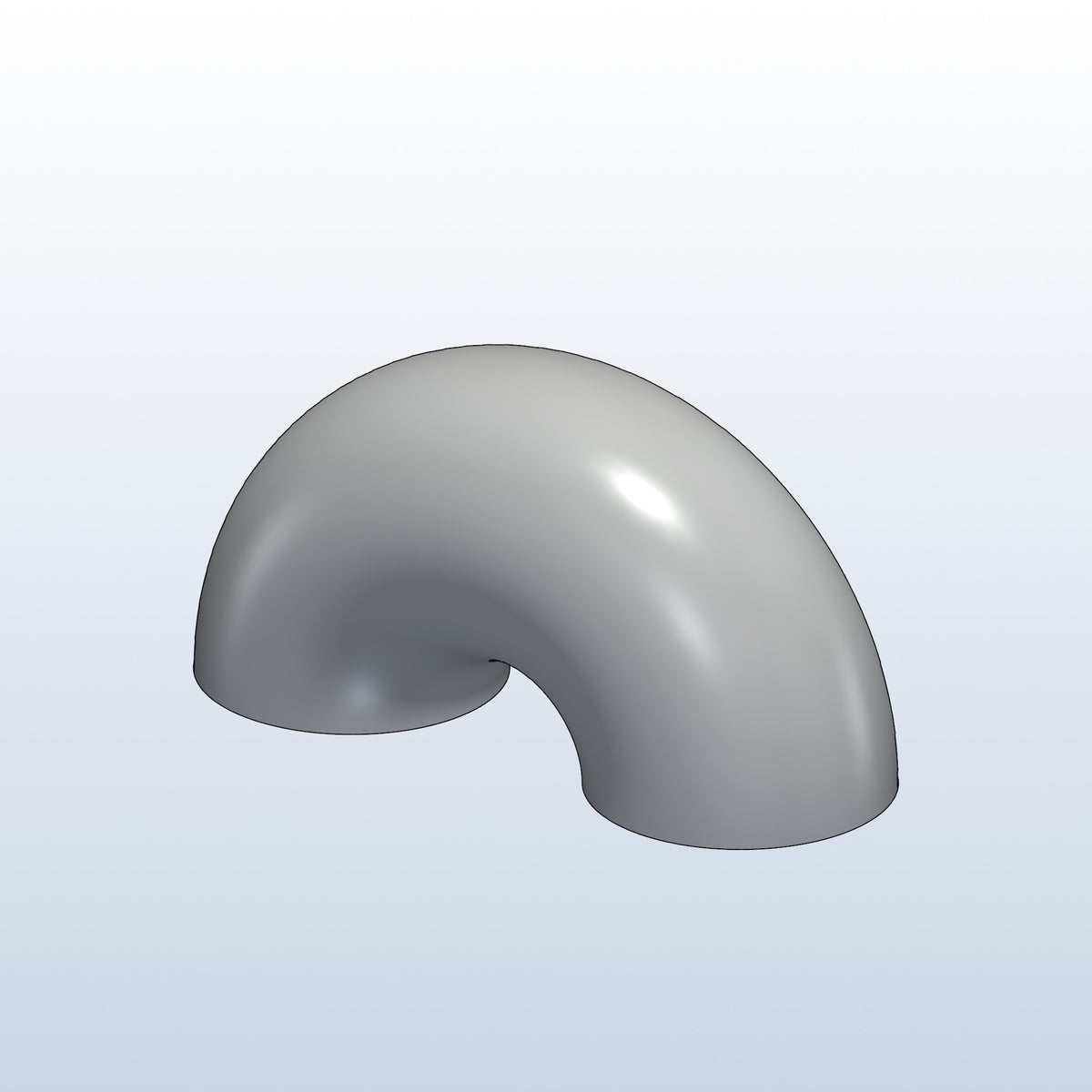 0.75D tight radius elbow, 1.25in OD, 180 degree, 3D printed