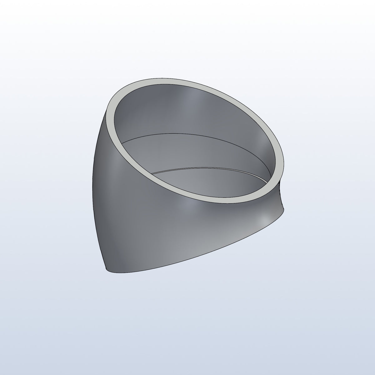 0.75D tight radius elbow, 1.38in OD, 45 degree, 3D printed