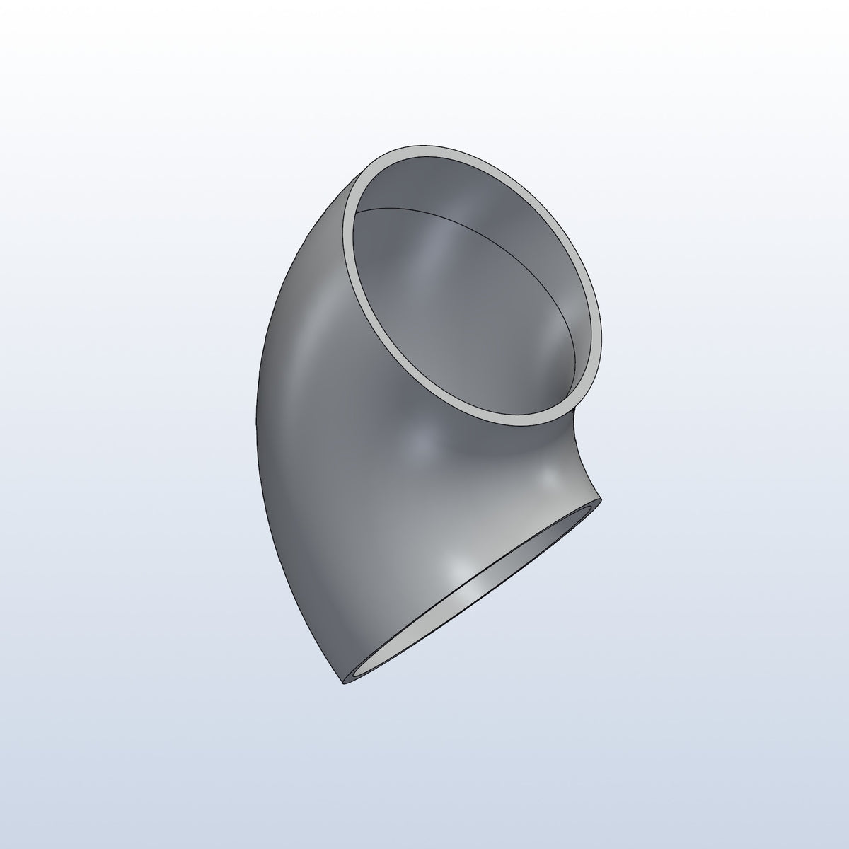 0.75D tight radius elbow, 1.63in OD, 90 degree, 3D printed