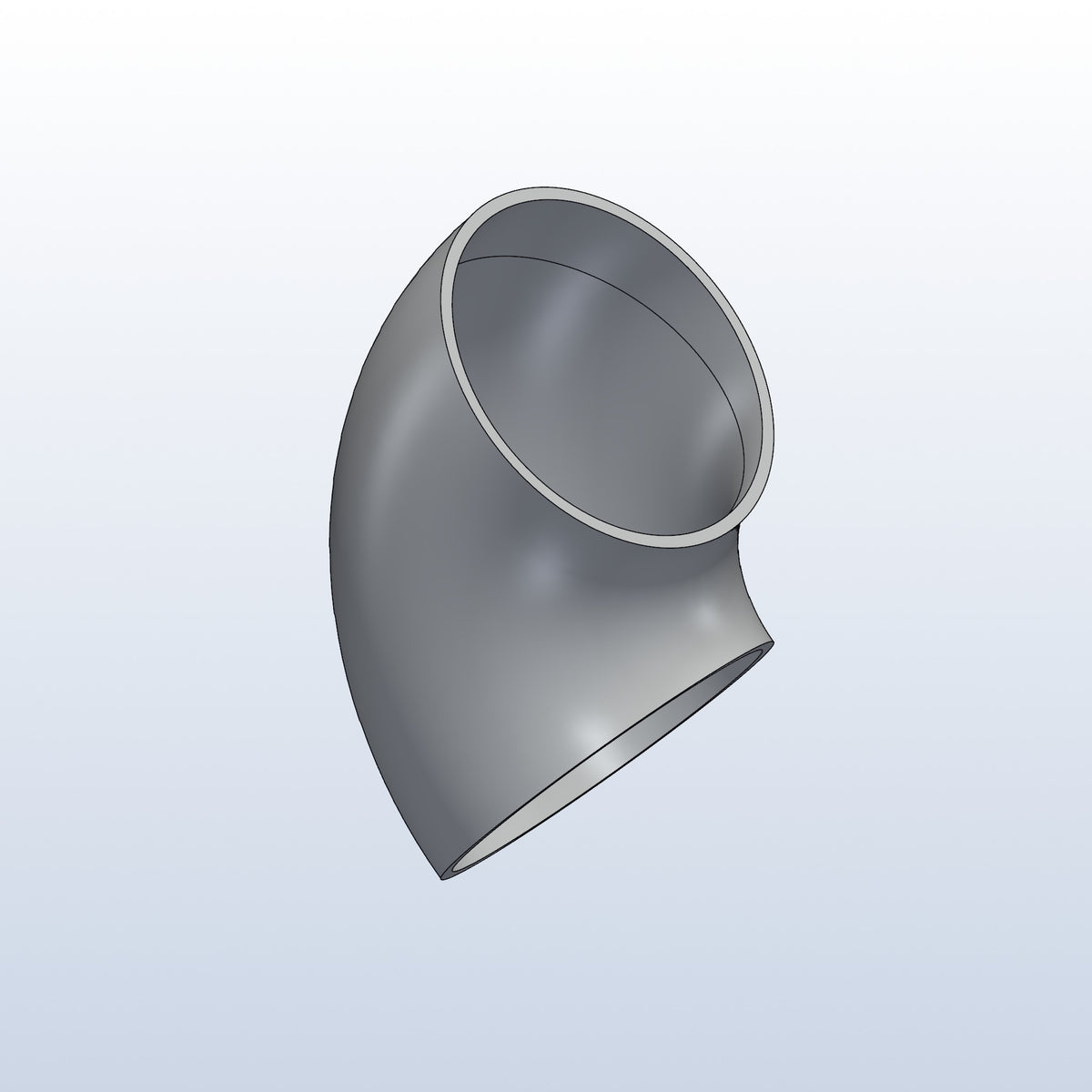 0.75D tight radius elbow, 1.88in OD, 90 degree, 3D printed