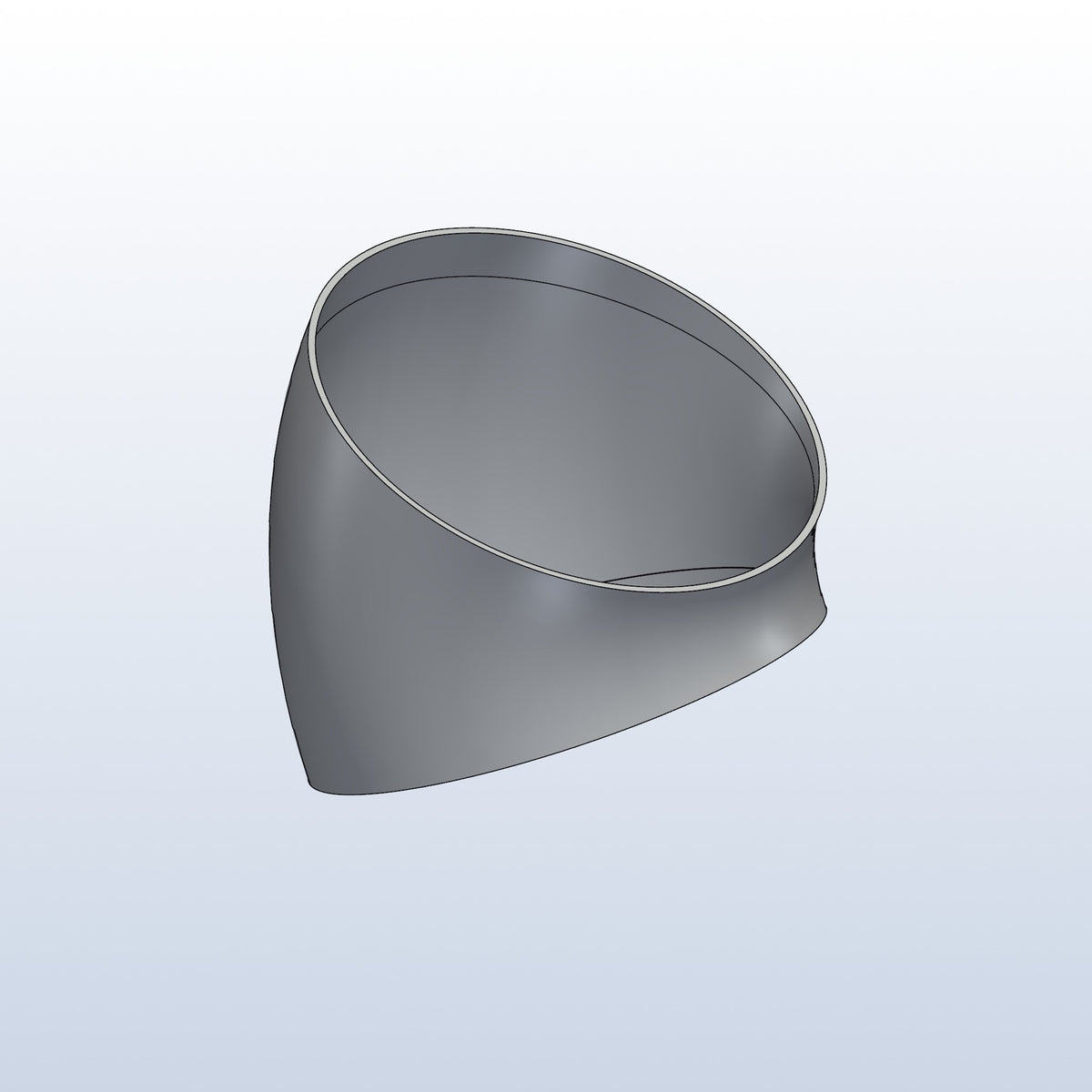 0.75D tight radius elbow, 4.5in OD, 45 degree, 3D printed