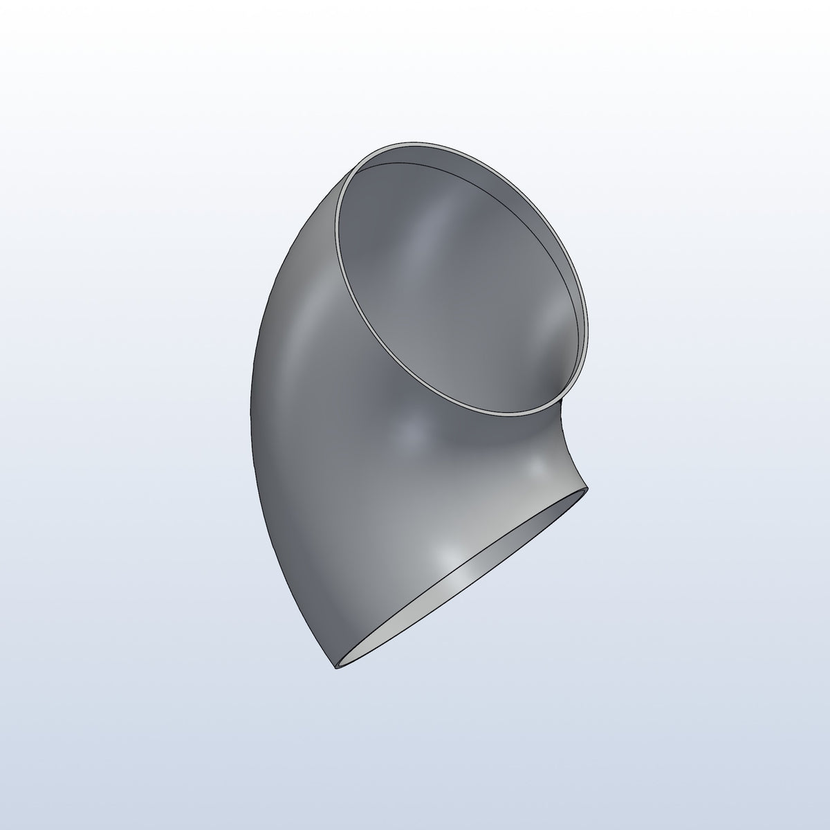0.75D tight radius elbow, 4.5in OD, 90 degree, 3D printed