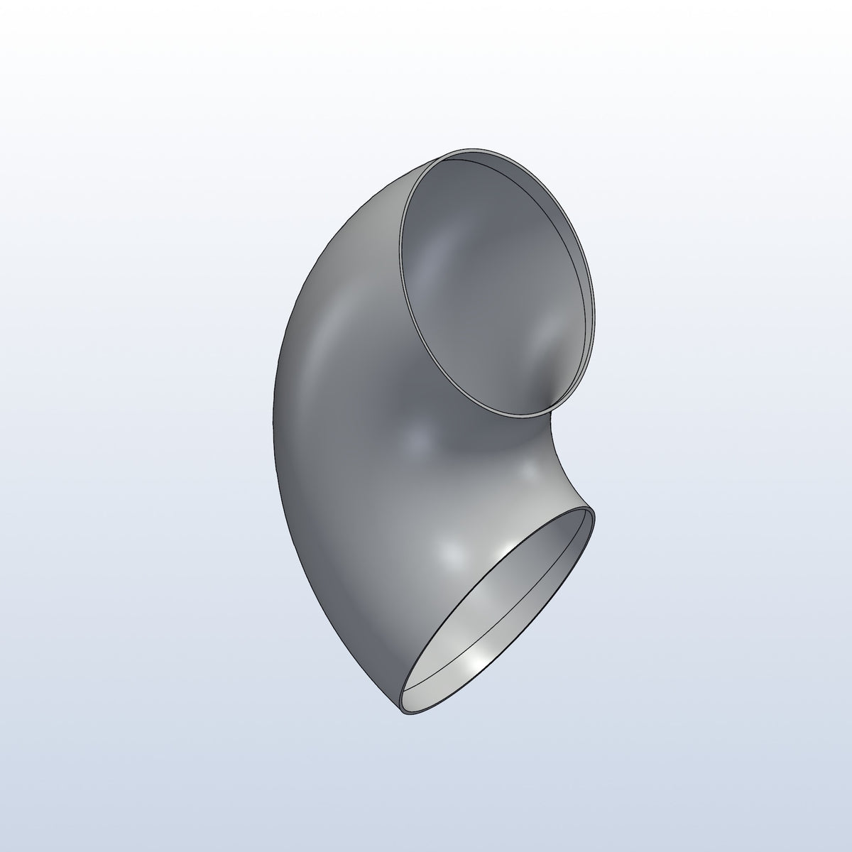 0.75D tight radius elbow, 5in OD, 120 degree, 3D printed