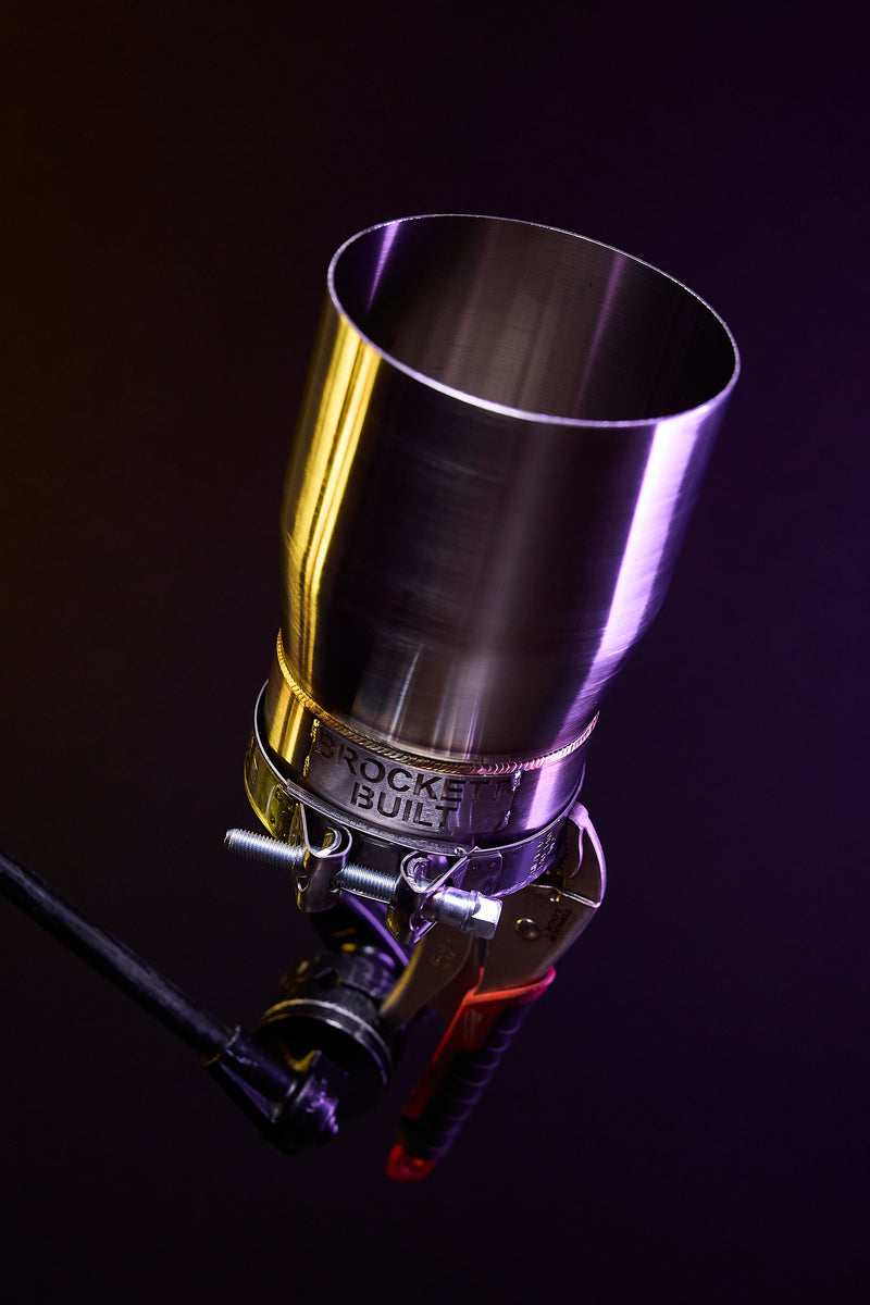 Brockett Built stainless steel exhaust tips in multiple sizes and styles