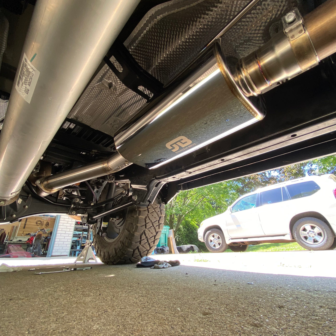 Tundra muffler replacement pipe showing connection flanges