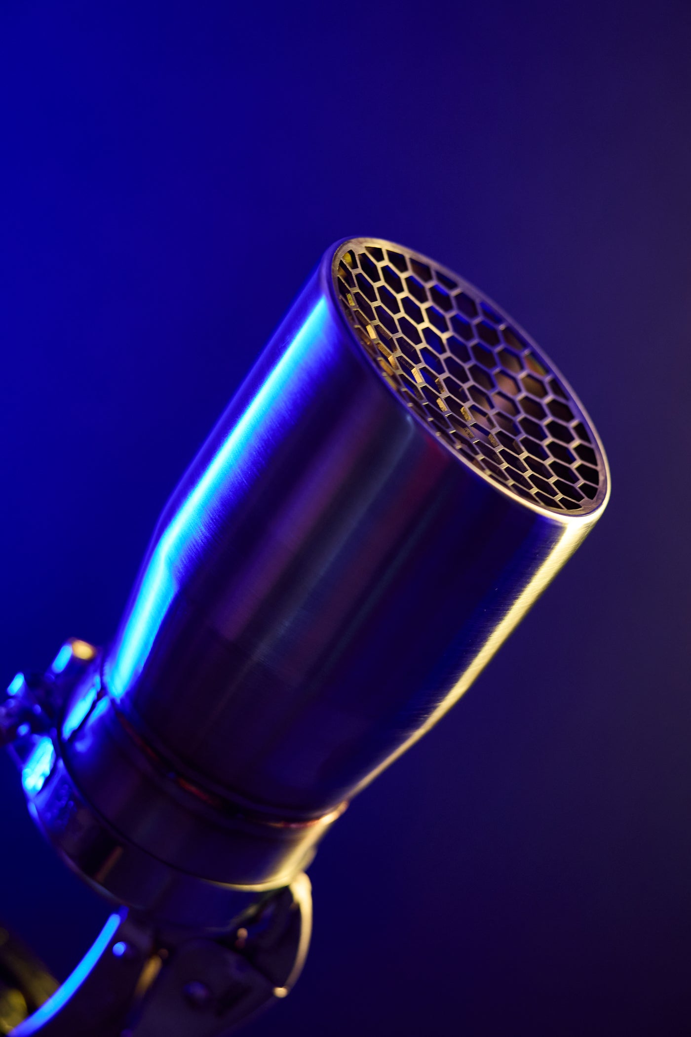Brockett Built exhaust tip showing straight cut with honeycomb insert